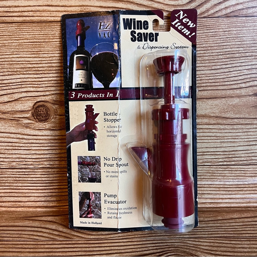 EZ Vac Wine Saver and Dispensing System Stopper - Spout - Evacuator